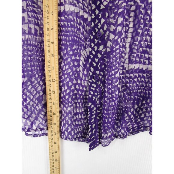 Joes Jeans Shirt Small Silk Military Top Button Up Sheer Unisex * - Picture 5 of 11